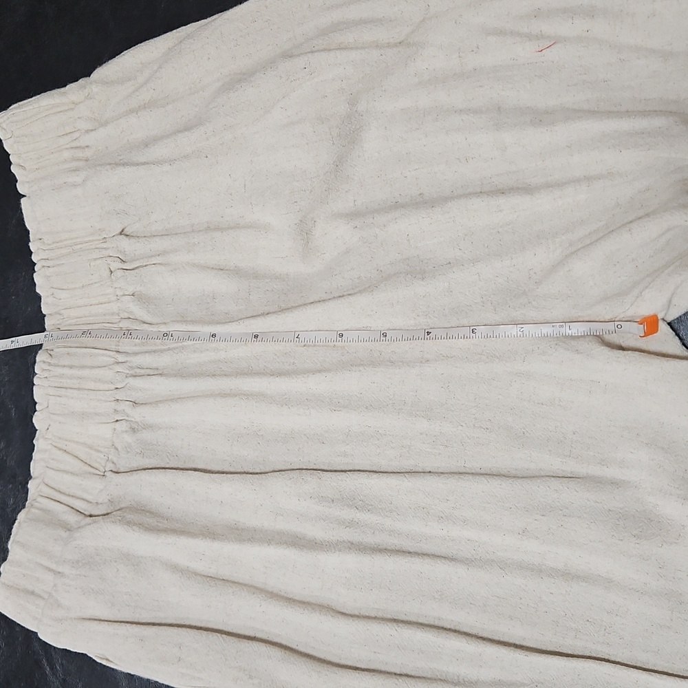 Petal + Pup M 100% Linen High Rise Wide Leg Cropped Pants Beige Quiet Luxury - Picture 7 of 10